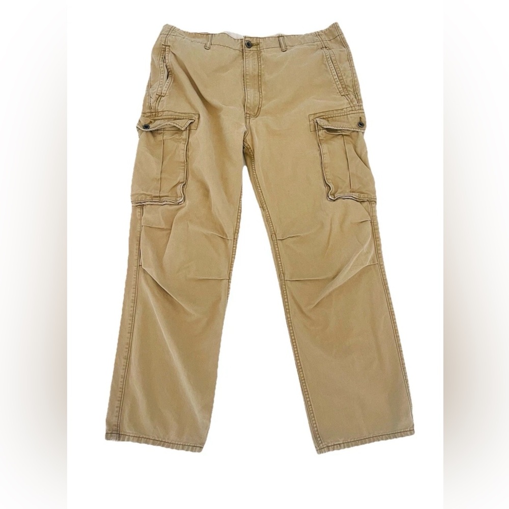 VTG LEVI'S 38x32 Men's Cargo Loose Straight Pants Baggy Khaki Flap Pockets Y2K